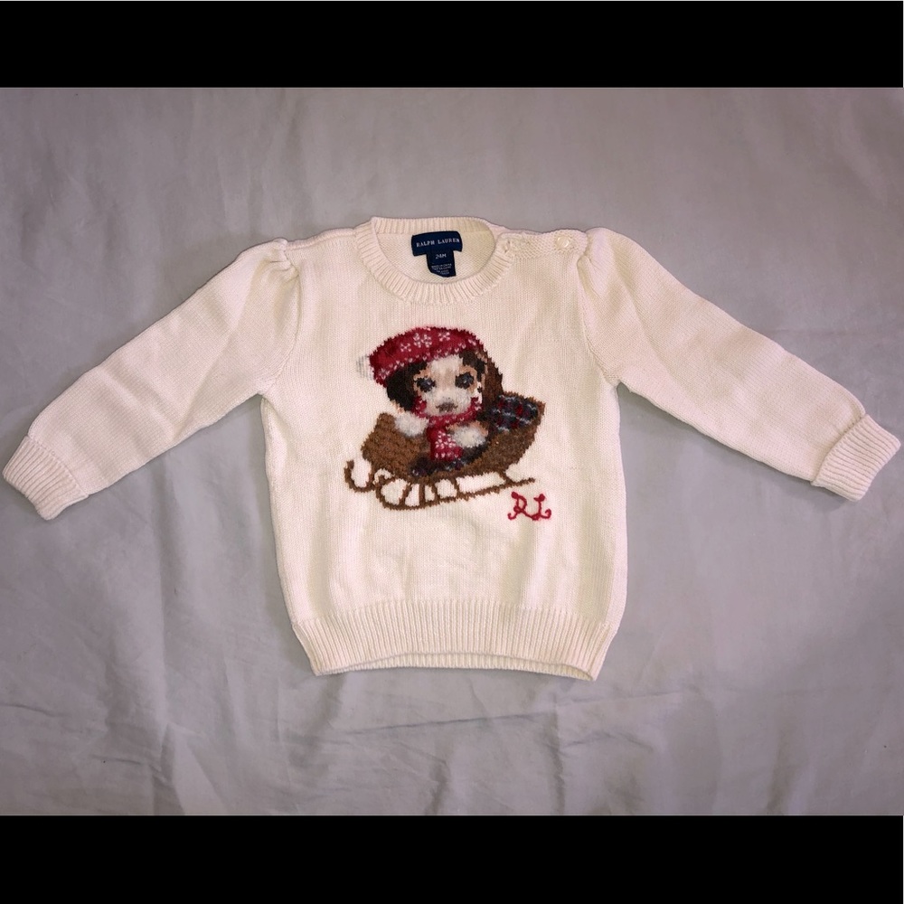 Holiday puff sleeve crew neck
